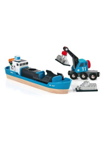 Brio Brio Aktionsspiel Containerschiff mit Kranwagen in bunt