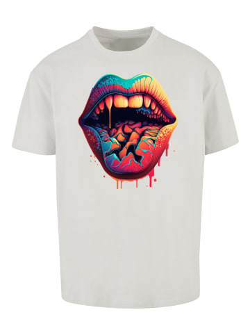 F4NT4STIC Heavy Oversize T-Shirt Drooling Lips OVERSIZE TEE in lightasphalt