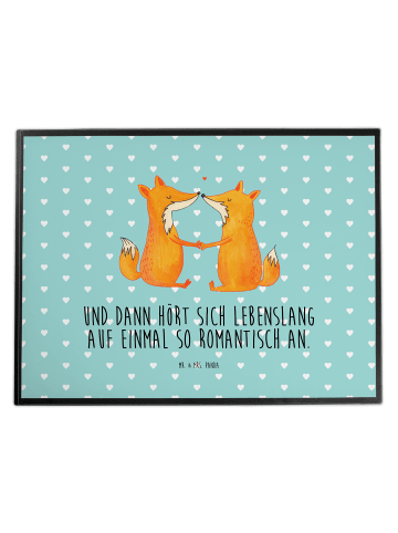 Mr. & Mrs. Panda tischpad Füchse Liebe mit Spruch in Türkis Pastell