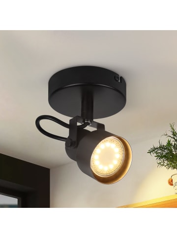 ZMH Deckenleuchte in Schwarz 1-flammige GU10 Vintage Schwenkbar Flurlampe