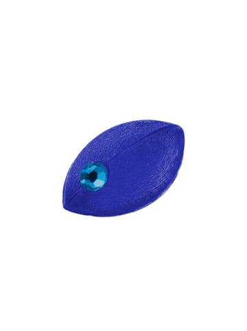 Gallay Brosche Anstecknadel 35x20x11mm Maus blau-transparent glänzend mit hellblauem Auge Kunststoff in blau