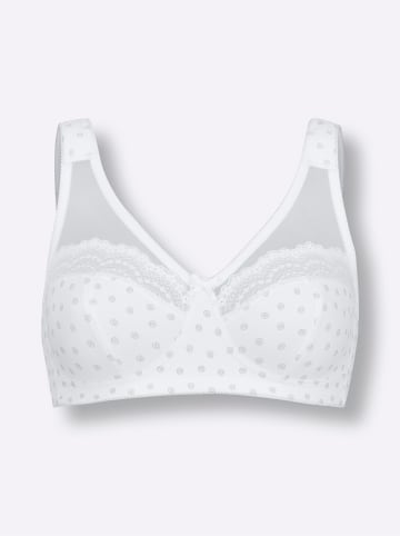 WITT WEIDEN Entlastungs-BH ohne Bügel in weiß-steingrau-bedruckt