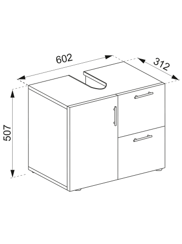 VCM  Holz Badunterschrank Flandu Schublade in Weiß