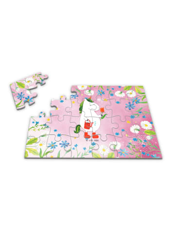Mr. & Mrs. Panda Puzzle Einhorn Gärtner ohne Spruch in Rot Pastell