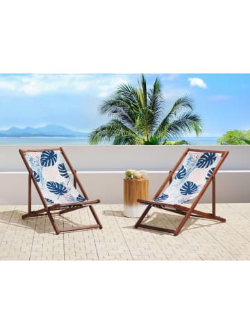 Beliani 4-tlg Gartenliege ANZIO in Blau/Beige/Weiß