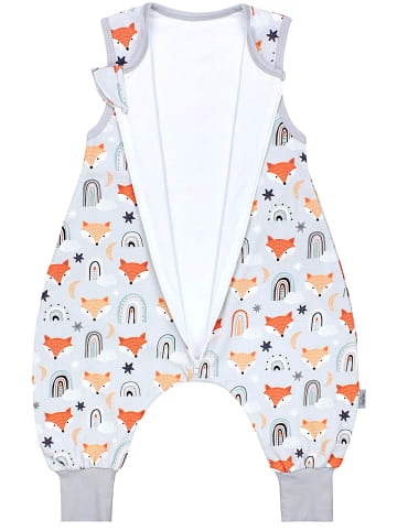 TupTam Babyschlafsack mit Beinen Unwattiert in grau/orange