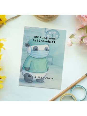 Mr. & Mrs. Panda Postkarte Chirurg Leidenschaft Design mit Spruch in Weiß