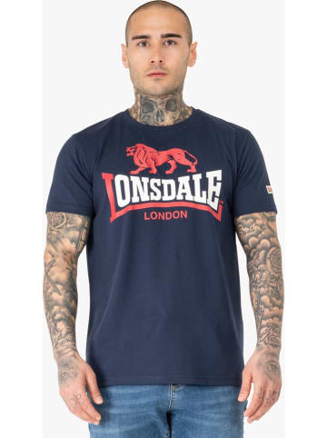 Lonsdale T-Shirt "Lion Two Tone Herren T-Shirt normale Passform" in Blau