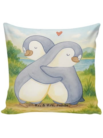 Mr. & Mrs. Panda 40x40 Kissen Pinguine Kuscheln Design ohne Spruch in Weiß