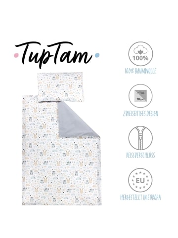 TupTam Kinder Bettwäsche 2-Teilig in grau/beige