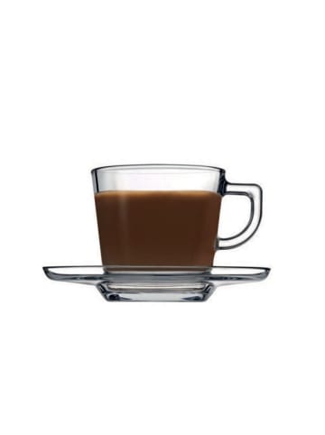 Pasabahce Pasabahce Carre Kaffeset mit Unterteller 215 ml aus hochwertigem in Transparent