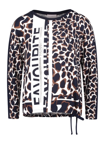 Betty Barclay Casual-Shirt mit Tunnelzug in Dunkelblau/Weiß