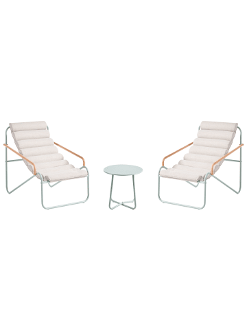 Beliani 3-tlg Lounge Set PASTO in Grün/Beige