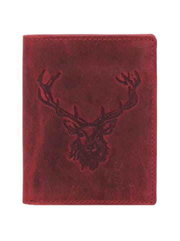 Greenburry Vintage Geldbörse Hirsch Leder 9,5 cm in rusty red
