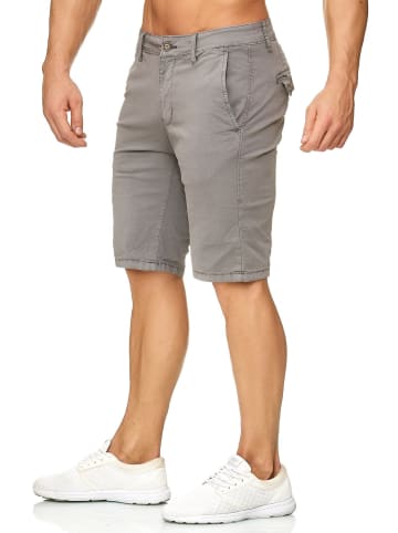 Max Men Chino Shorts Capri 3/4 Hose Stretch Bermuda Sommer in Grau