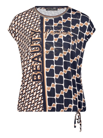 Betty Barclay Printshirt mit Tunnelzug in Dark Blue/Brown