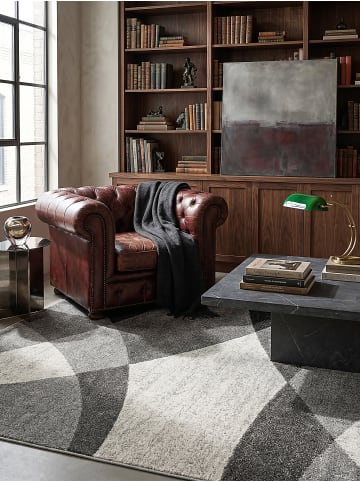 KADIMA DESIGN Teppich Niederflor Abstrakt pflegeleicht Wohnzimmer Flur Esszimmer in Grau