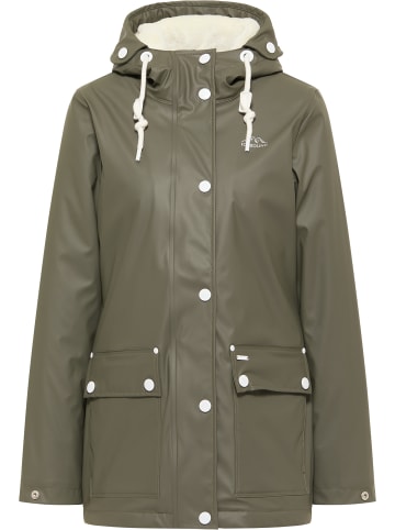 ICEBOUND Damen Regenjacke Mit Faux-Fur Innenfutter in Oliv