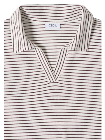 Cecil Kurzarm Poloshirt mit Streifen in Rot