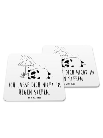 Mr. & Mrs. Panda Untersetzer für Gläser Panda Freundschaft mit S... in Weiß