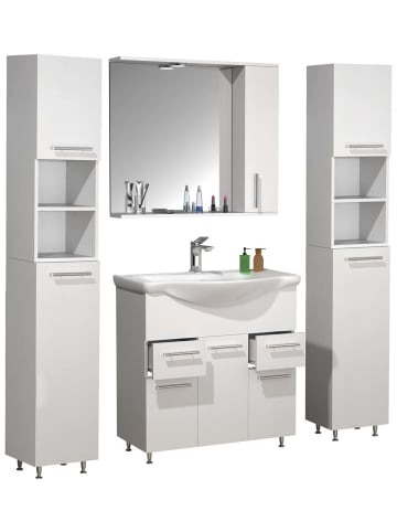 ebuy24 Badmöbelset LisaloXL Weiß 135 x 45 cm