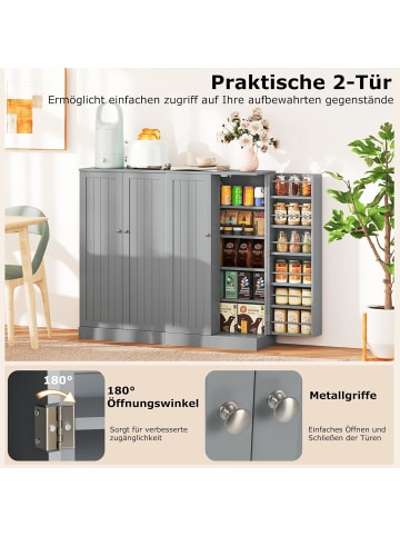 COSTWAY Vorratsschrank 103cm in Grau