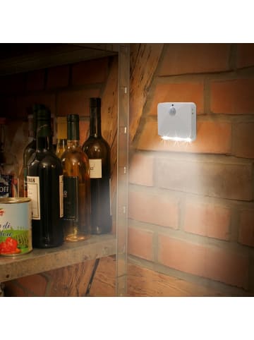 EASYmaxx LED-Sensorlicht eckig 2er-Set 4,5V weiß mit Bewegungsmelder  Weiß