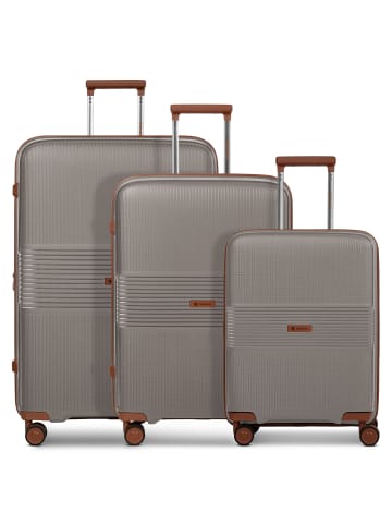 Farmhood Eco Edition 02 4 Rollen Kofferset 3-teilig mit Dehnfalte in cappuccino