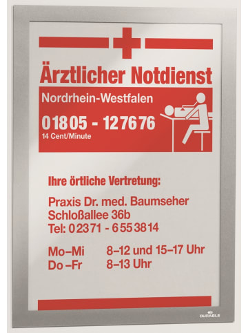 Durable Magnetrahmen Duraframe selbstklebend A4 metallic silber Packung mit 2 ...