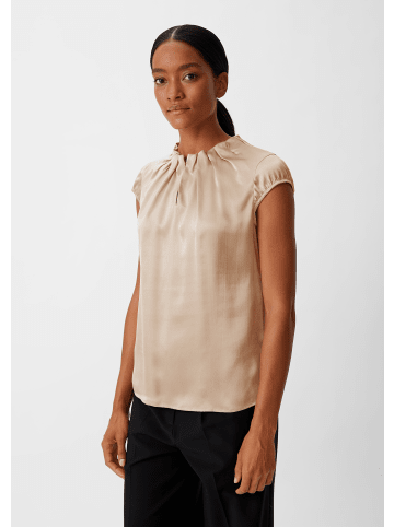 comma Bluse kurzarm in Beige