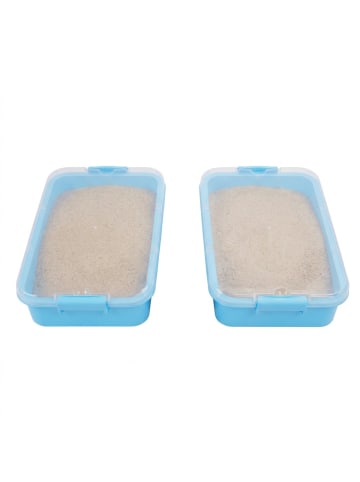 relaxdays 2x Sandkasten in Hellblau - (B)38 x (H)8 x (T)25 cm