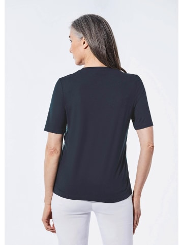 GOLDNER Shirt mit Pailletten in marine / gemustert