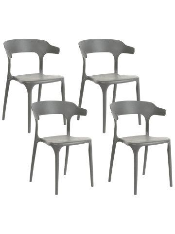 Beliani 4er-Set Gartenstuhl GUBBIO in Grau