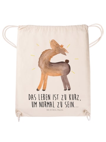 Mr. & Mrs. Panda Sportbeutel Lama Stolz mit Spruch in Creme