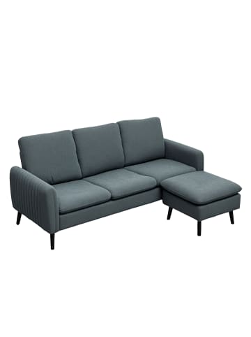 HOMCOM Ecksofa in Dunkelgrau 196L x 140B x 88H cm