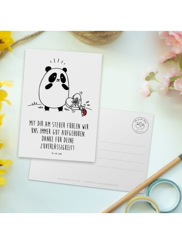 Mr. & Mrs. Panda Postkarte Busfahrer Sicherheit mit Spruch in Weiß