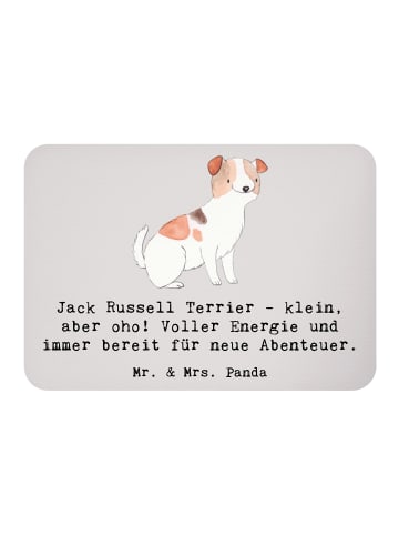 Mr. & Mrs. Panda Kühlschrank Magnet Jack Russell Terrier mit Spruch in Grau Pastell