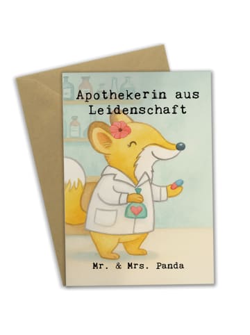 Mr. & Mrs. Panda Glückwunschkarte Apothekerin Leidenschaft Desig... in Weiß