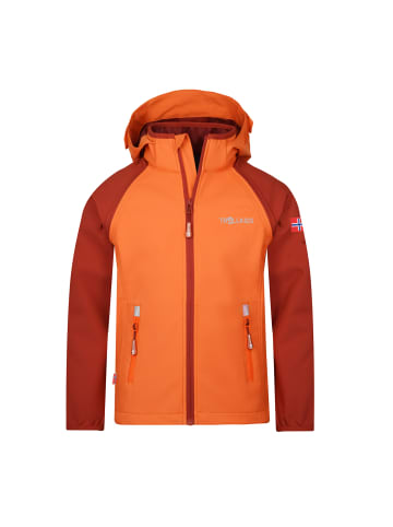 Trollkids Softshell Jacke Zip Off "Rondane" in Hellorange/Rotbraun