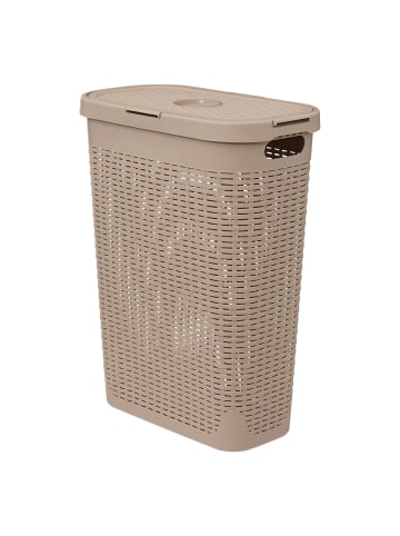 5five Simply Smart Wäschekorb aus Kunststoff, 40 l in Beige, (B) 26,5 x (H) 60,5 x (L) 46,4 cm