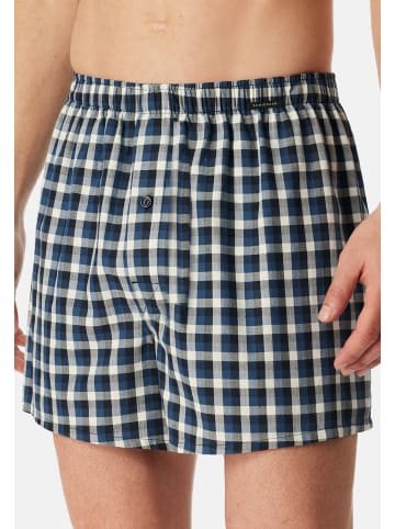 Schiesser Boxershorts Web in Grau / dunkelblau / blau