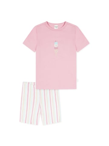 Schiesser Pyjama in Rosa/Weiß