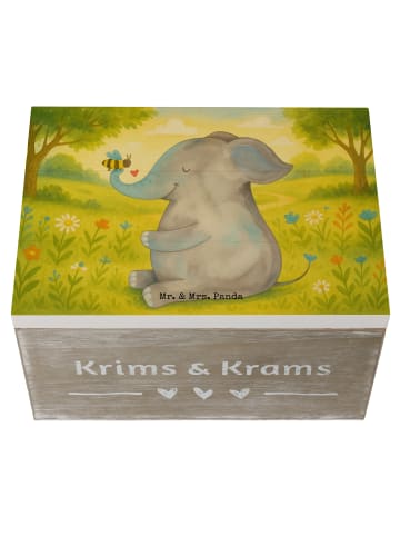 Mr. & Mrs. Panda Holzkiste Elefant Biene Design ohne Spruch in Weiß