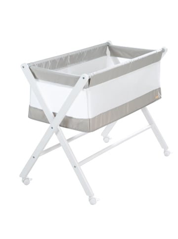 roba Stubenbett klappbar mit Rollen & Matratze, Canvas, 90 x 40 cm - Weiß-Grau