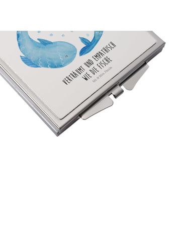 Mr. & Mrs. Panda Klappspiegel Sternzeichen Fische mit Spruch in Weiß