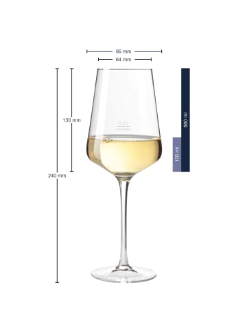 LEONARDO 6er Set Weißweingläser geeicht Puccini Gastro-Edition 0,2 l transparent in transparent