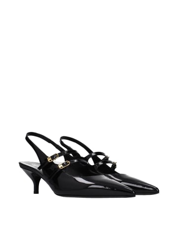 Celine Schwarz Leder Sandalen