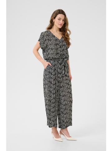 Kaffe Overall KAmille Loose fit in Black/Chalk Graphic Lines