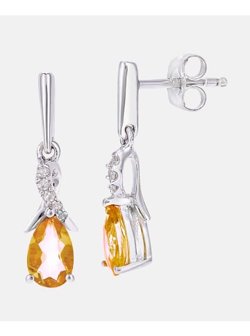 Diamant L'éternel Ohrringe aus 375 Weißgold mit 0.75 Karat Diamant mit Citrin