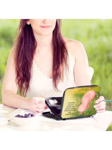 Mr. & Mrs. Panda Federtasche Axolotl Tanzen Design mit Spruch in Weiß